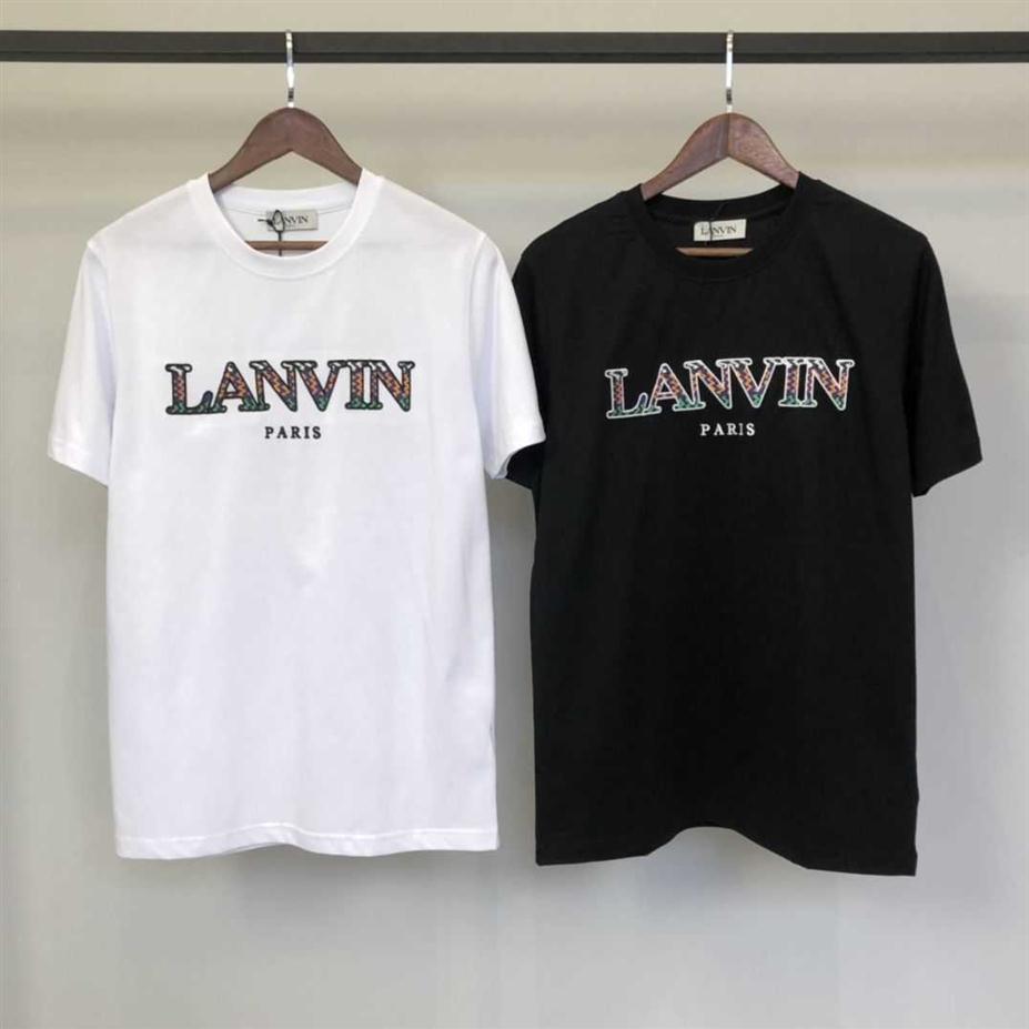 

New products on the shelf star the same 2022 spring and summer Lanvin letter gradient embroidered letter short sleeve T-shirt is v227T, White