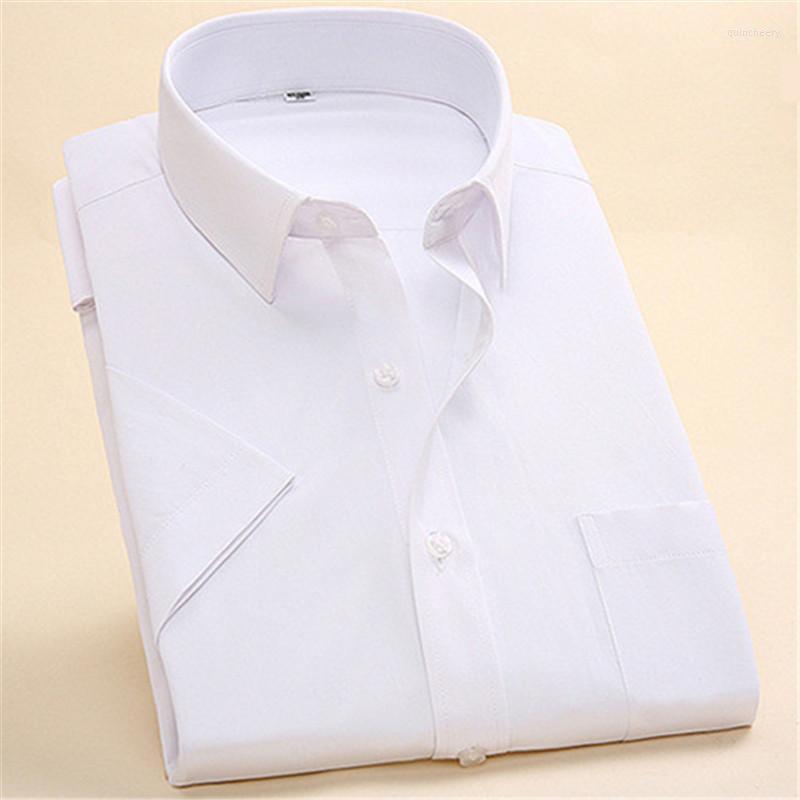 

Men' Dress Shirts Summer Explosion Mens Short-sleeve Business Shirt Slim Breathable Professional Solid Color Casual Wild Square Collar Shir, White