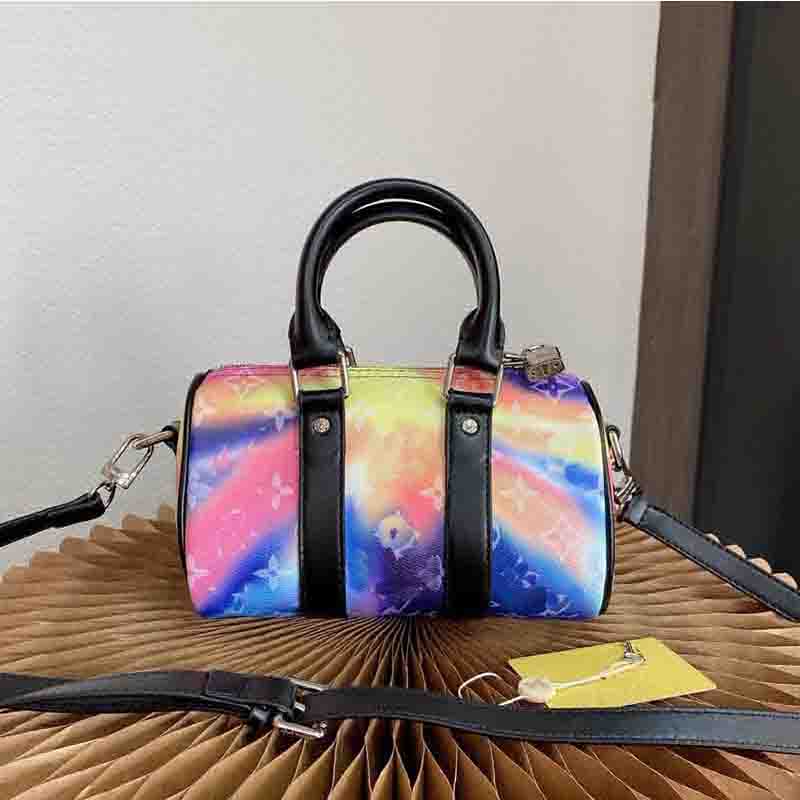 

HH Keepall Speedy xs Shoulder Bags Cross Body Bags Classic Monograms Canvas Stitching Heart Printing Black Blue Denim Patchwork Designer Luxury Women Handbags 22cm, Add box