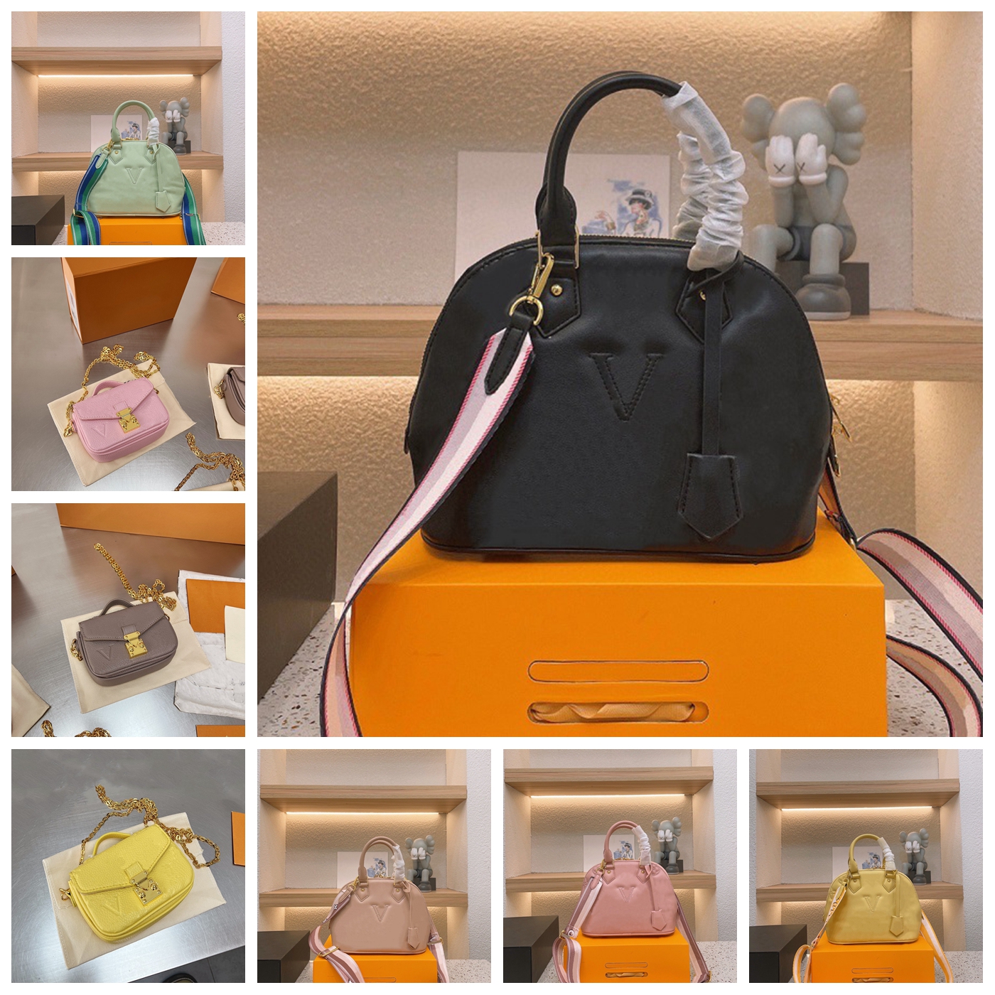 

5A Designer Bag Luxury Purse Brand Shoulder Bags Leather Handbag Woman Crossbody Messager Cosmetic Purses Wallet by shoebrand W112 02, #30 box