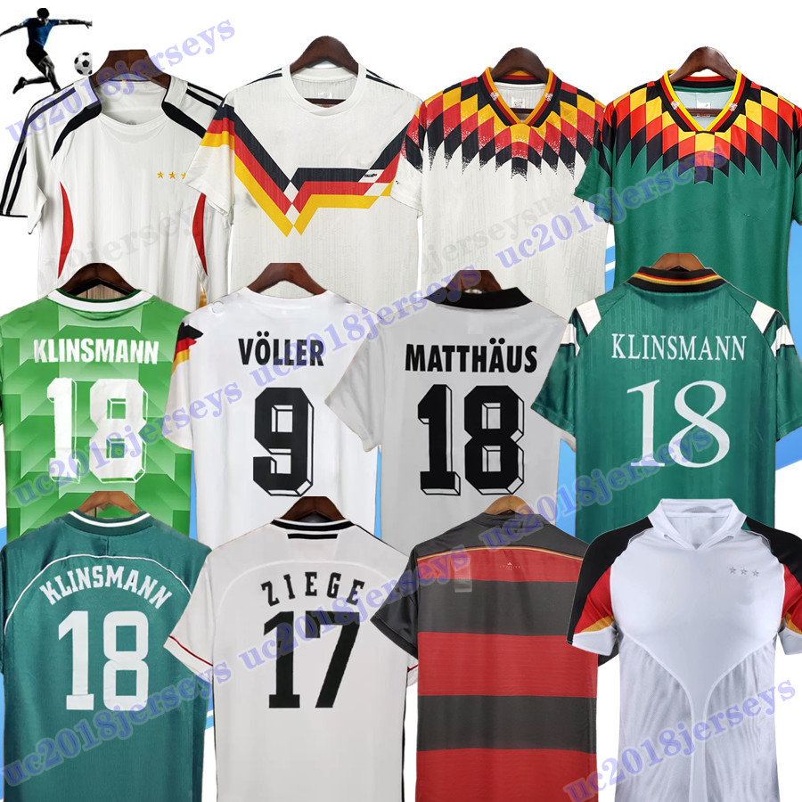 

1988 1990 1996 1998 GEr Retro Littbarski BALLACK Soccer Jersey KLINSMANN Matthias 2006 2014 KALKBRENNER JERSEY 1996 2004 classic football shirts, 1988 away