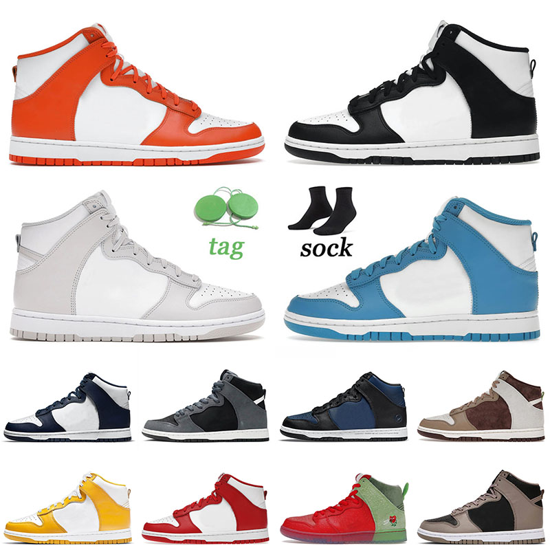 

2022 New Arrival Dunks High Designer Casual Shoes Laser Blue Syracuse Black White Vast Grey University Red Dark Sulfur Men Women Tennis Sneakers, B8 goldenrod 36-45