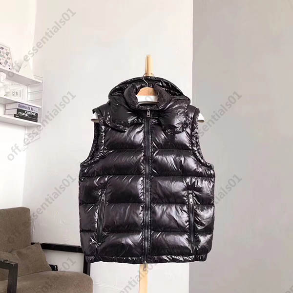 

Hooded mens down vest Europe and American style coat High Quality Brand Parkas Fashion hombre Size 1--5, Black