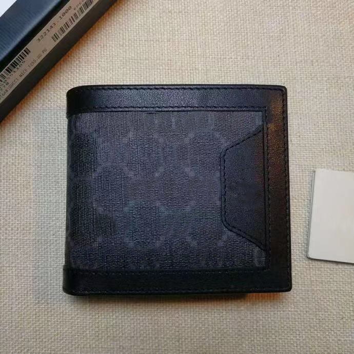 

Luxury Men Designer Wallet Black Double G Purse Quality Card Holder Leather Card Bag, ##