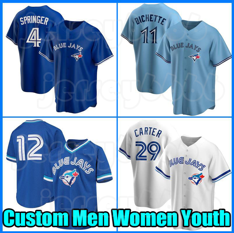 

27 Vladimir Guerrero Jr. Baseball Blue Jays Jersey Bo Bichette George Springer Yusei Kikuchi Toronto Cavan Biggio Randal Grichuk Hyun-Jin Ryu Nate Pearson Alek Manoah, Men custom cool base(lanniao)