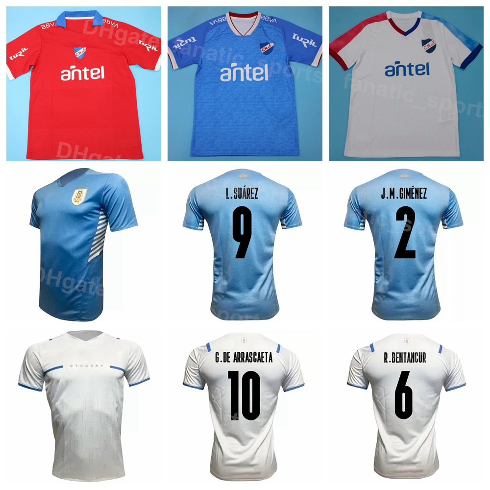 

National Team Uruguay 9 SUAREZ Soccer Jersey 21 CAVANI 3 GODIN 10 DE ARRASCAETA 6 BENTANCUR 15 VALVERDE 2 GIMENEZ 10 FORLAN 8 NANDEZ 18 GOMEZ Sport Football Shirt Kits, White