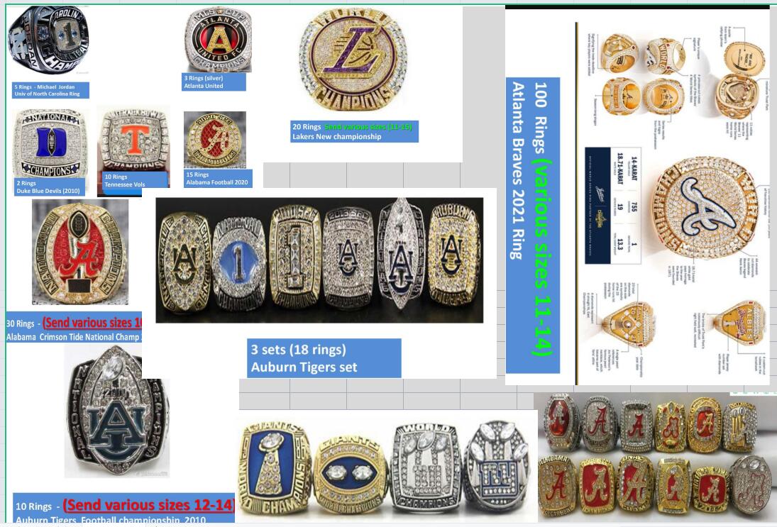 

2022 wholesale variety of styles mixed championship ring fashion Gifts from fans and friends leather Bag Parts & Accessories