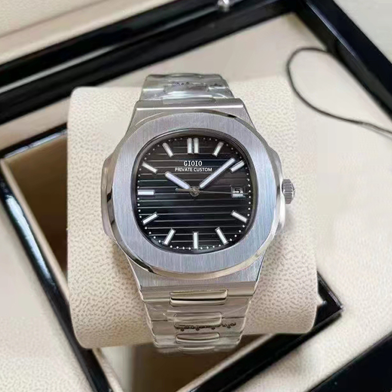 

Automatic Mechanical Stainless Steel Men's Watch Black Luminous Teal