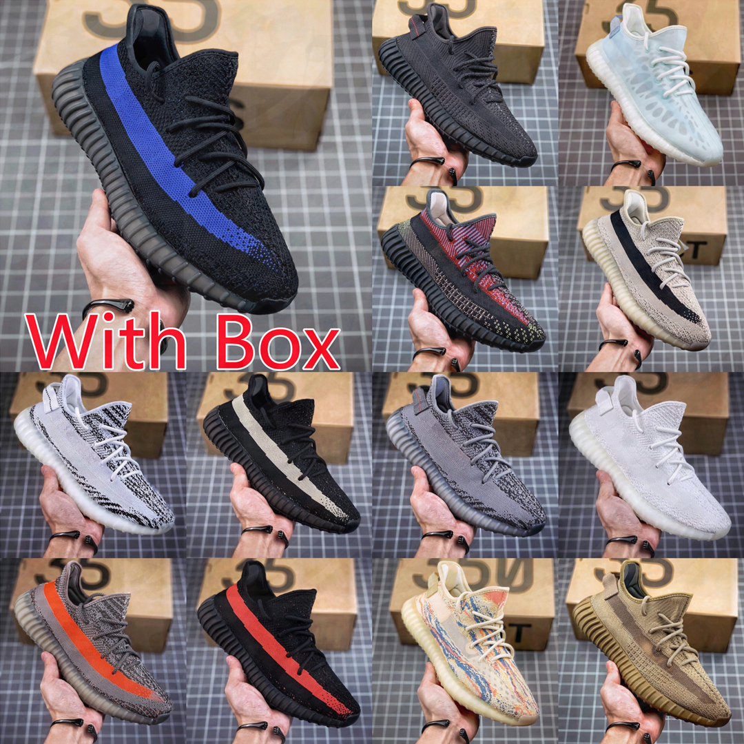 2022 V2 shoes Static 3M Reflective Gypsophila Running Shoes Beluga 2.0 Sesame Butter Semi-frozen Yellow Cream White Zebra Mens Womens Sneakers 35