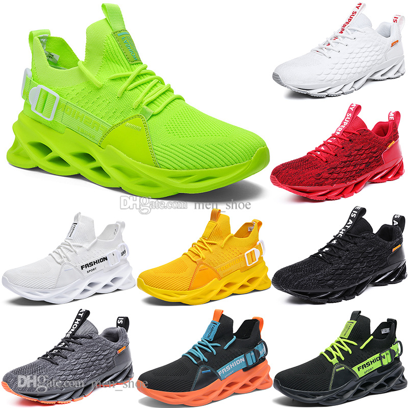 

men running shoes black white fashion mens women trendy trainer sky-blue fire-red yellow breathable casual sports outdoor sneakers style #2001-26, Picture