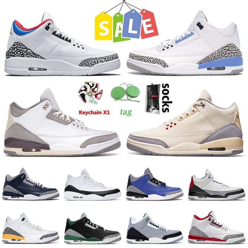 

New Fashion Jumpman 3 3s Basketball Shoes UNC Seoul Muslin Medium Grey Midnight Navy Fragment Blue Cement Tinker NRG Laser Orange Mens Women Trainers Sneakers US13, D5 40-47 fragment