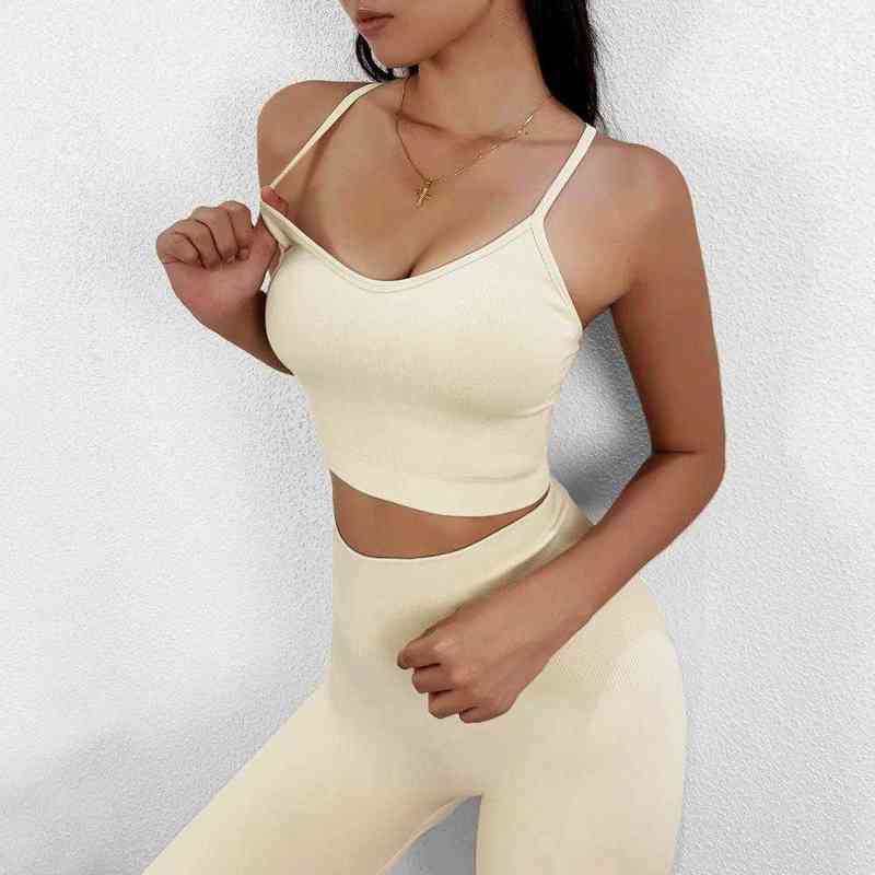 

Two Piece Set Women's Tranksuit Sports Yoga Set Seamless Legging Push Up Sports Sexy Top High waist Fitness Legging Gym Clothing T220725, White yoga set