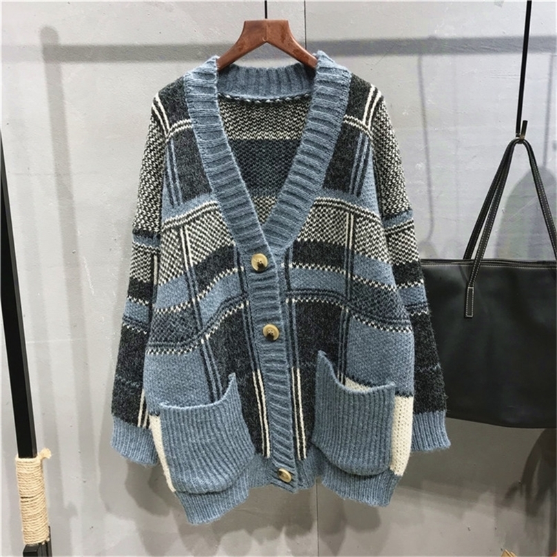

All-match women's short coat women Korean version of loose loose fragrant knitted cardigan sweater 201203, Blue gray