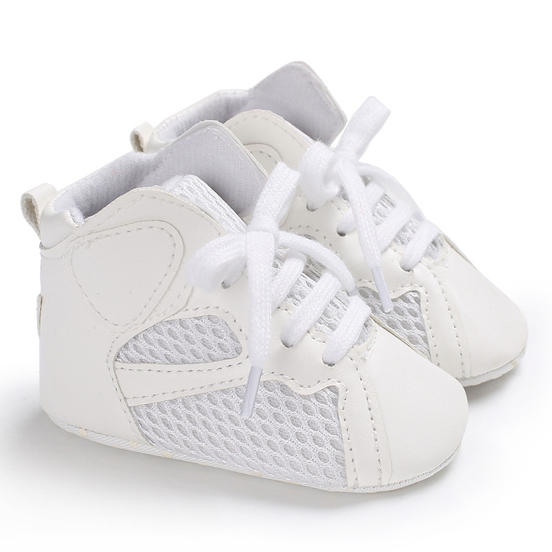 

New Fashion Newborn Baby Boy Crib Shoes Toddler Moccasins Loafers Infant Trainers Tenis Baby Girl Shoes 1 Year Learning Walking, White red