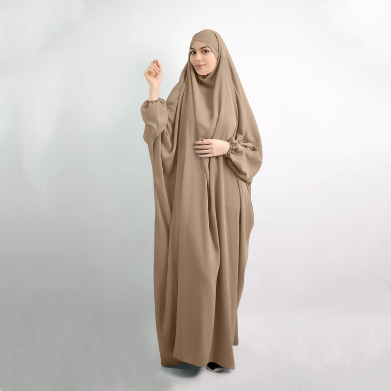 

Ramadan Islam Prayer Dress Eid femme Abaya Khamar jilbeb muslim woman 1 piece Long Khimar Robe turkish women clothing Niqab 220607