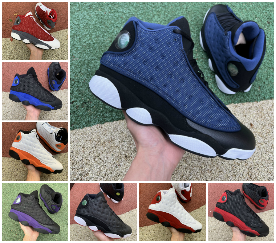 

Jumpman 13 13s Gym Red Flint Grey Toe Mens Basketball Shoes Bred Black Hyper Royal Obsidian Brave Blue He Got Game Starfish Lucky Green Chicago Lakers Sports Sneakers, Bubble package bag