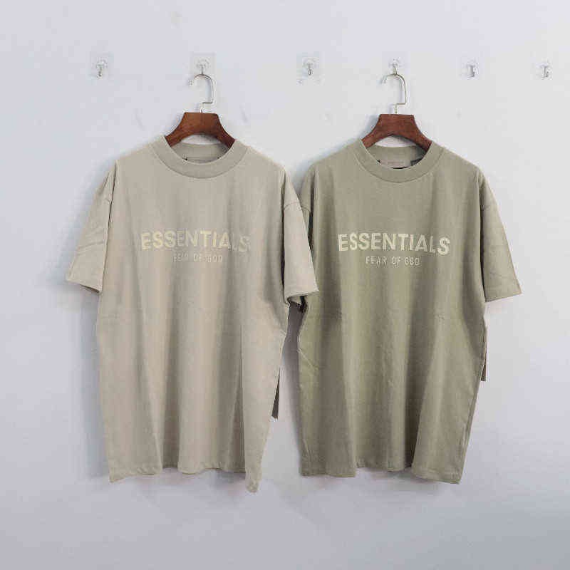 Fashion Essentials Designer Couples t shirts Fog Men's and Women's Short Sleeve T-shirt Ess Double Line Row Letters American Style Half