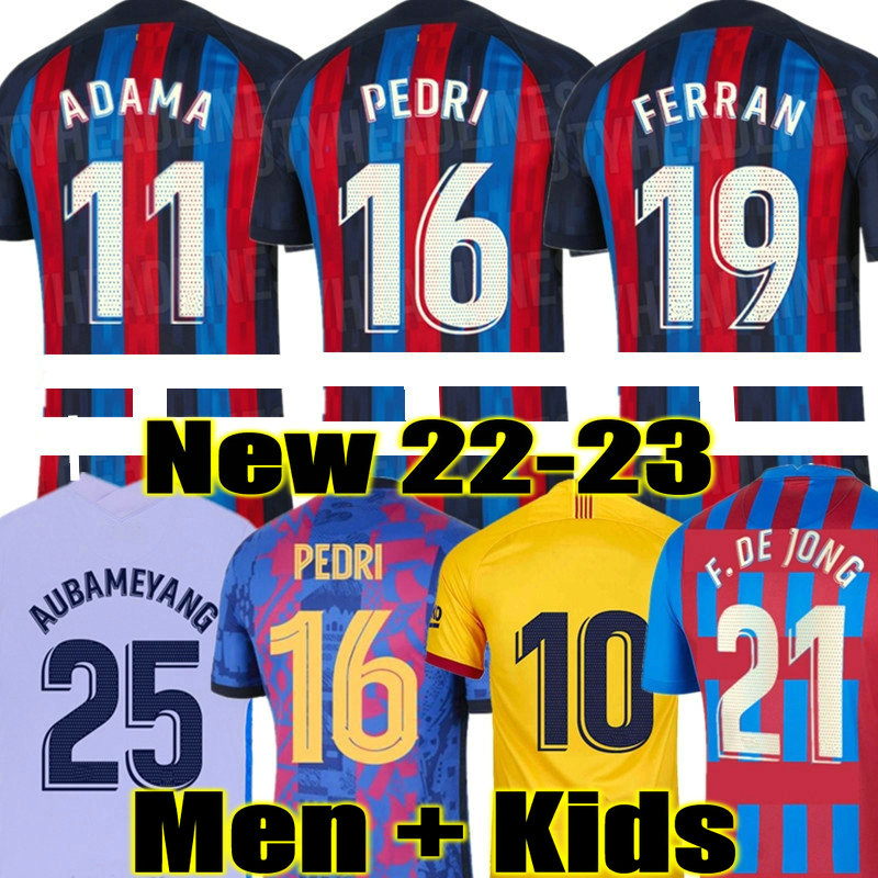 

PEDRI Camisetas de football GAVI soccer jersey 21 22 23 ANSU FATI 2021 2022 2023 F. DE JONG DEST kit shirt men kids DEMBELE DANI ALVES Ferran Torres Barcelona ADAMA, 19 20 4th