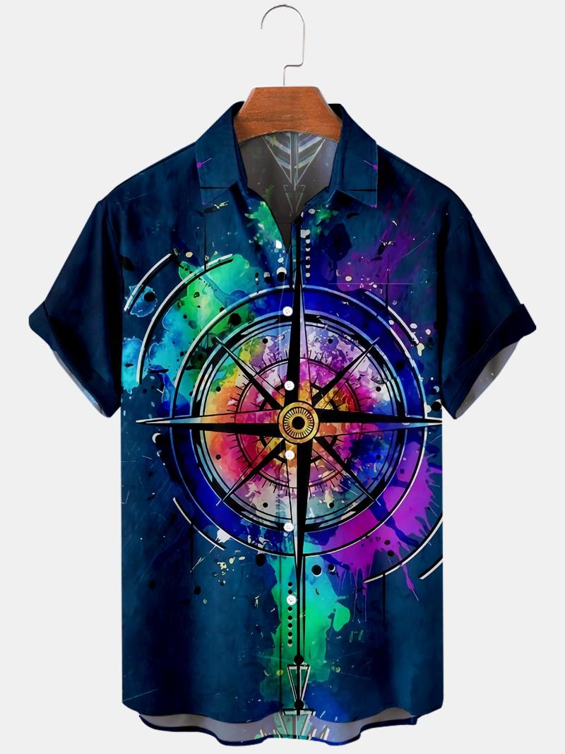

Men's Casual Shirts 2022 Trend Harajuku Spring/Summer Plaid Shirt Short Sleeve Chest Pocket Design Fashion Print Button 012, 1 b a606