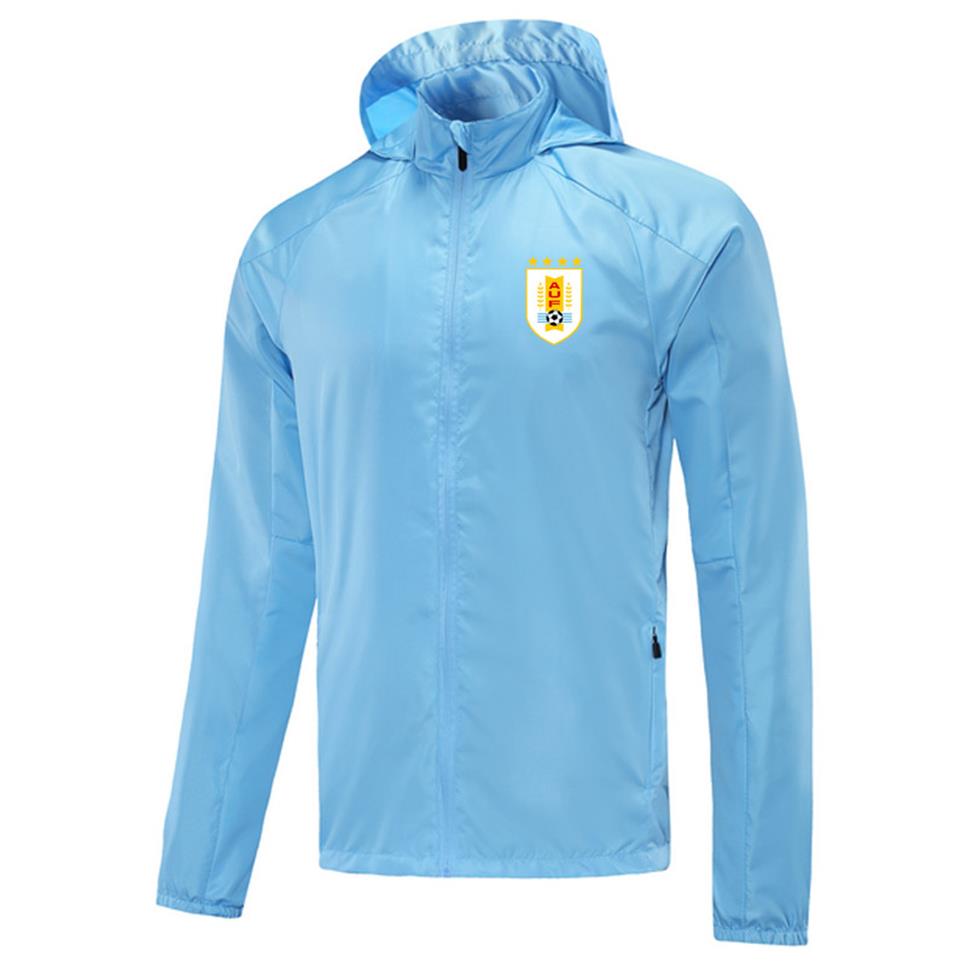 

2021 Uruguay soccer Windbreaker Men Jackets Zipper Hooded football Windbreakers Jacket Active adult hoodies tracksuits winter coat205J, Black