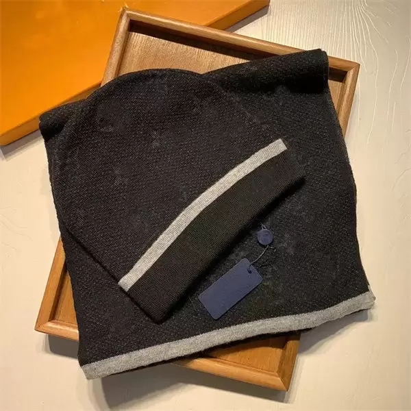 High quality hat scarf set for men women winter wool scarf 2 piece Suit design shawl beanie wrap beanies Hats ScarvesWool Hats & Scarves Set
