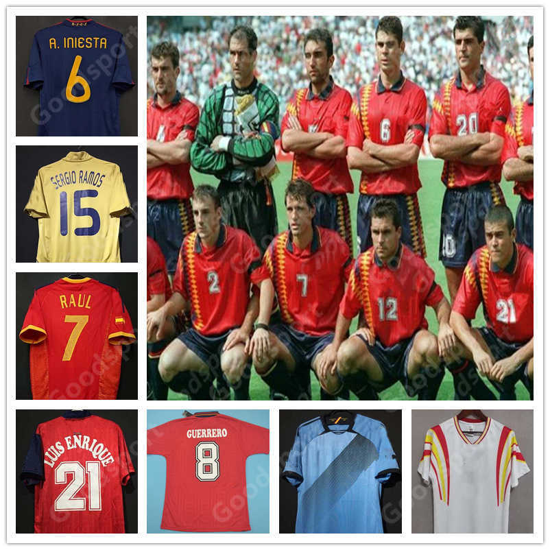 

1994 2010 Spainish Soccer Jersey football Shirt Vintage Classic antique uniform TORRES XAVI A.INESTA DAVID VILLA retro, 2008