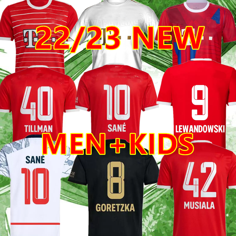 

DE LIGT soccer jersey 22 23 MANE SANE HERNANDEZ BAYERNES MUNICH GNABRY GORETZKA COMAN MULLER DAVIES KIMMICH football shirt Men Kids kit 2022 2023 uniforms third, 22/23 men home + patch2