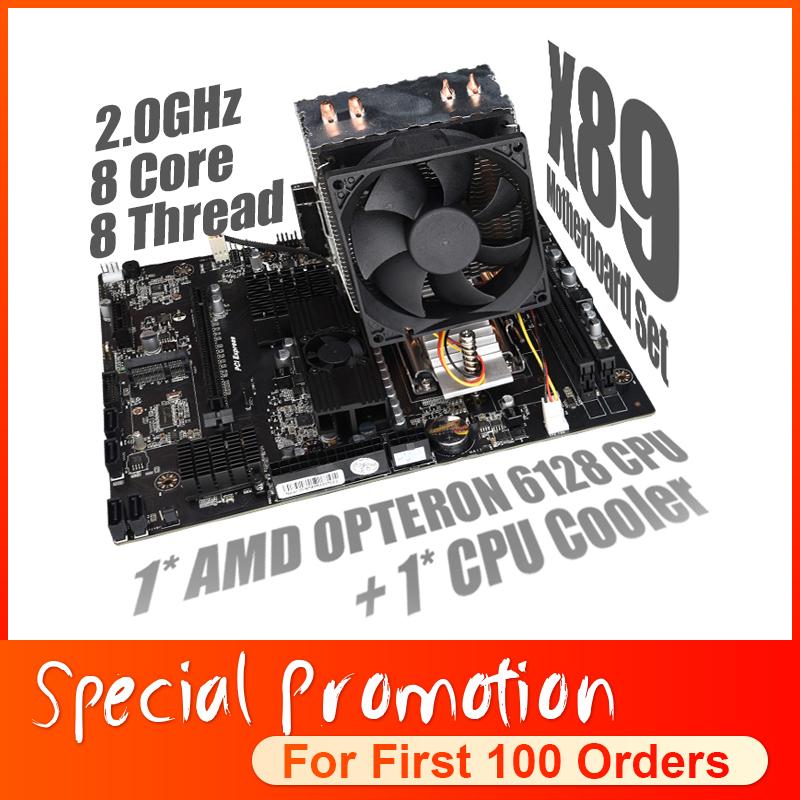 

Motherboards X89 Set Combo For AMD Motherboard G34 Socket With Opteron 6128 CPU + Fan Support DDR3 Memory SATA2 USB 3.0