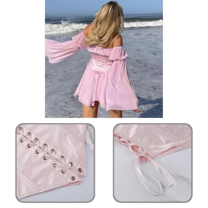 

Bustiers & Corsets Useful Women Waistband Elegant Overbust Lace Up Waist Cincher Corset WaistbandBustiers, Black