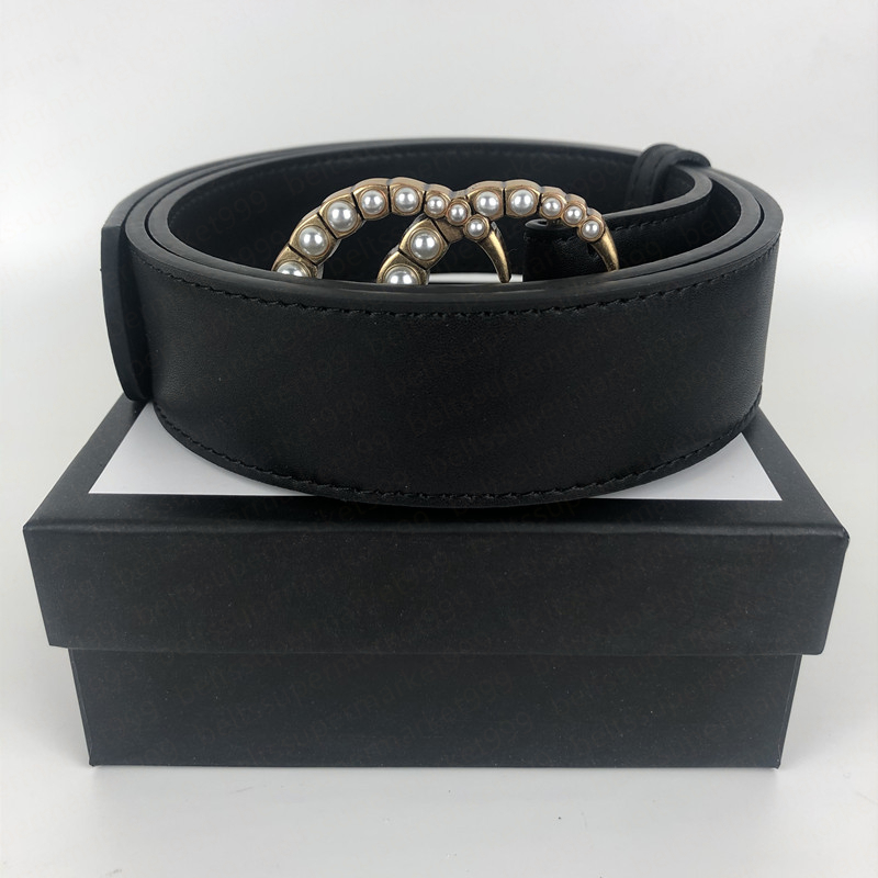 

2022 men designers belts luxury mens and womens ceinture pearl + diamond buckle belt length 100-125cm width 3.8cm with box