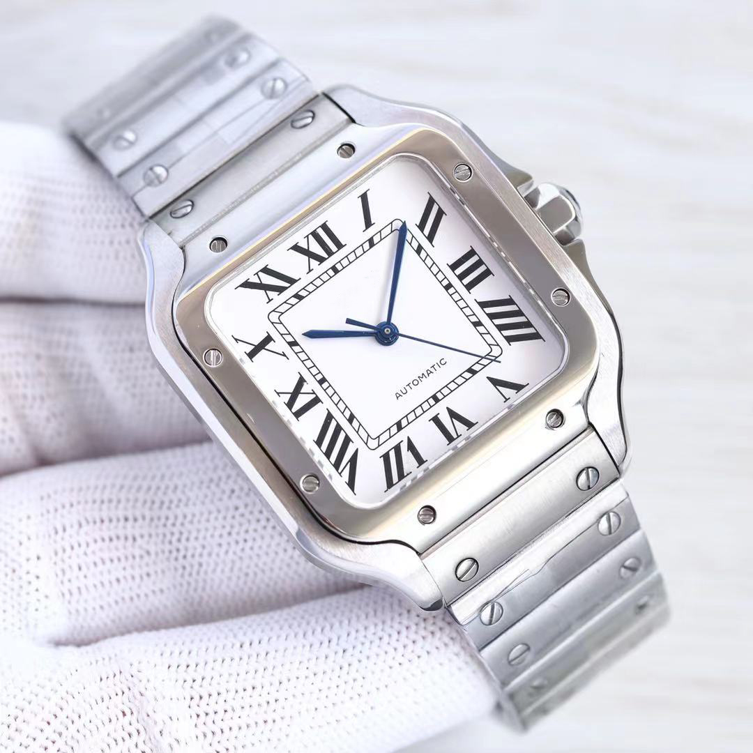 

Top quality Luxury Square Watch 40mm Geneve Genuine Stainless Steel Mechanical Watch Case and Bracelet Fashion, 0.8