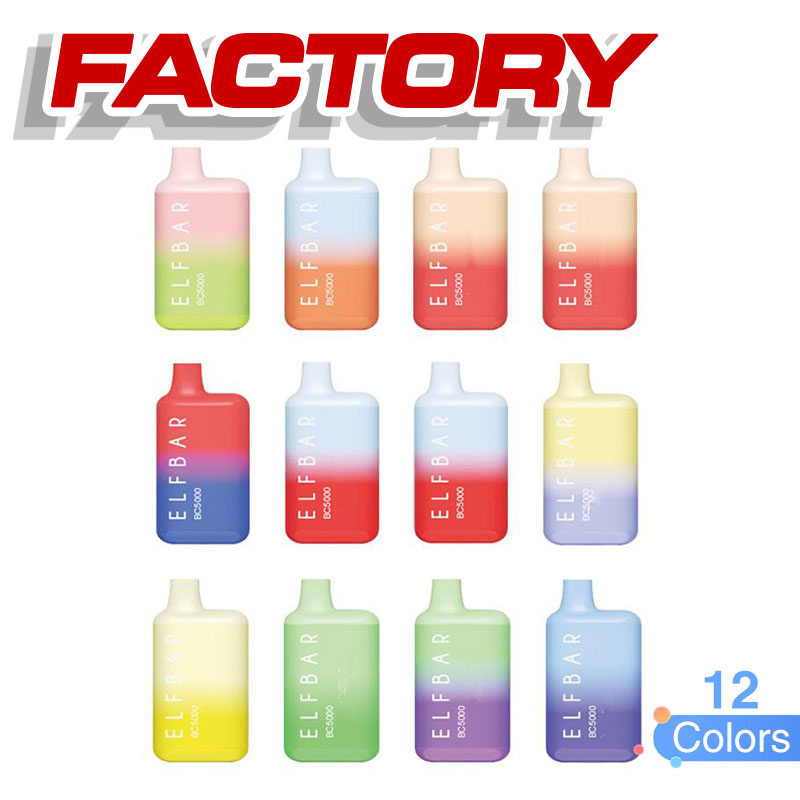 

Newest Elf Bar BC5000 Disposable Rechargeable cigarettes Kit 650mAh 11ml per-filled cartridges pod 22 Colors Vaporizers esco Bar 5000 and bang BC