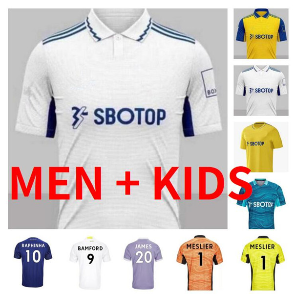

Leeds Unitedes soccer jerseys 22 23 JAMES HARRISON POVEDA BAMFORD KLICH T.Roberts Raphinha RODRIGO M LLORENTE R 2021 2022 2023 Men Kids kit football shirt uniforms