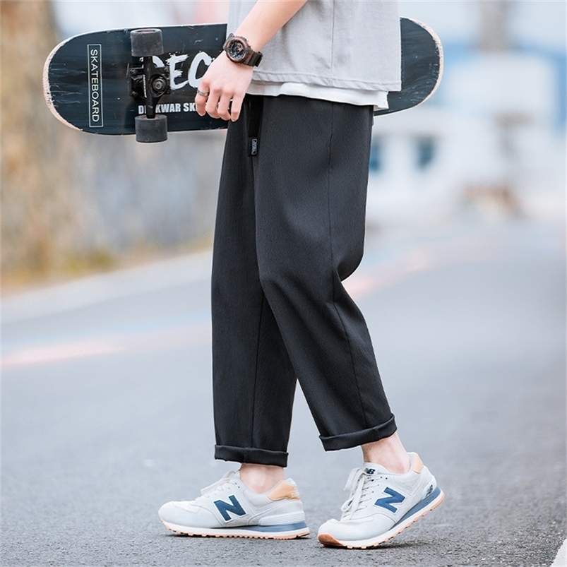 

Men's Pants Hanlu men's main push buckle belt design summer casual pants thin breathable 220826, Beige