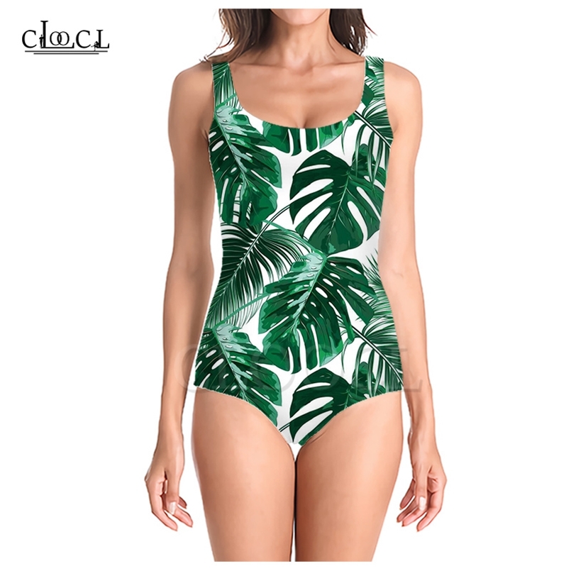 

est Fashion Green Leaves 3D Print Onepiece Swimwear Women Swimming Bathing Suit Sleeveless Sexy Beach Swimsuit 220617, One-piece swimsuit