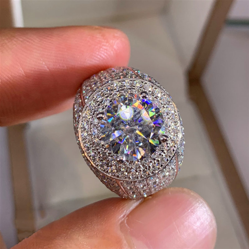 

Solitaire Ring Solid 18K Gold 3ct Moissanit Diamond D Color VVS Luxury Men Engagement Ring