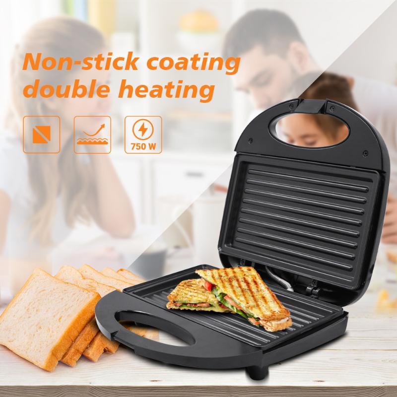 

Bread Makers Electric Breakfast Grill Double-sided Fast-heat Sandwich Maker Panini Omelets French Toast Machine Non-stick Coated Plate