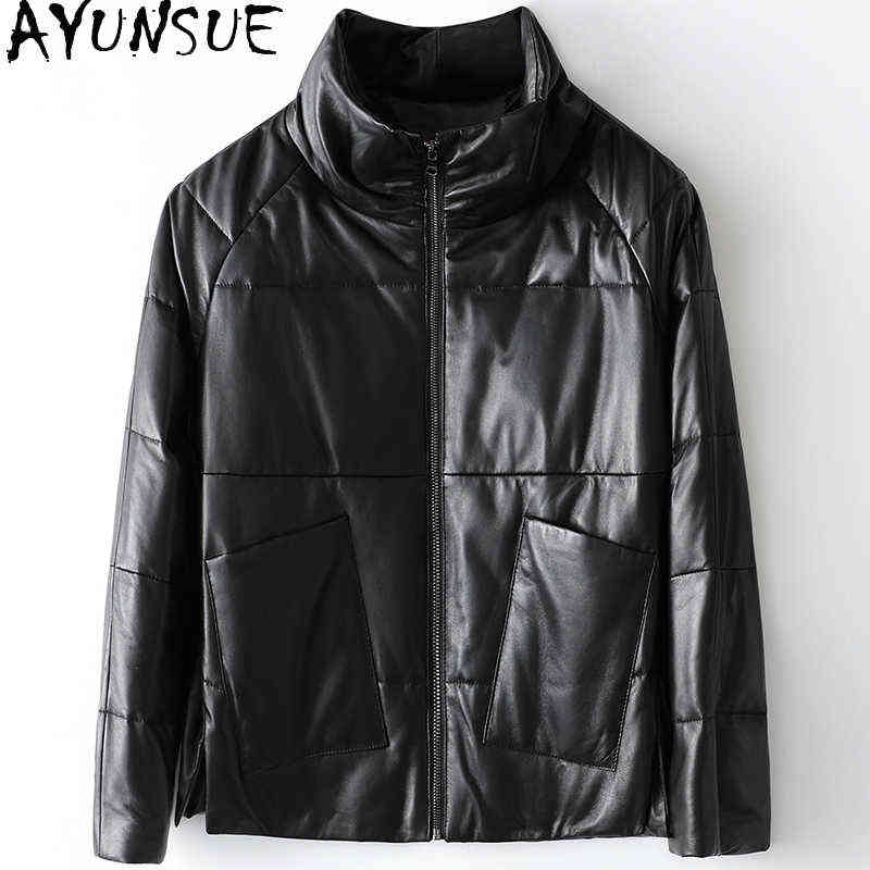 

Ayunsue Winter Women Genuine Leather Coat Women 100 Genuine Sheepskin Coat Famale Short Down Coat Chaquetas Para Mujer 1168 J220727, Black