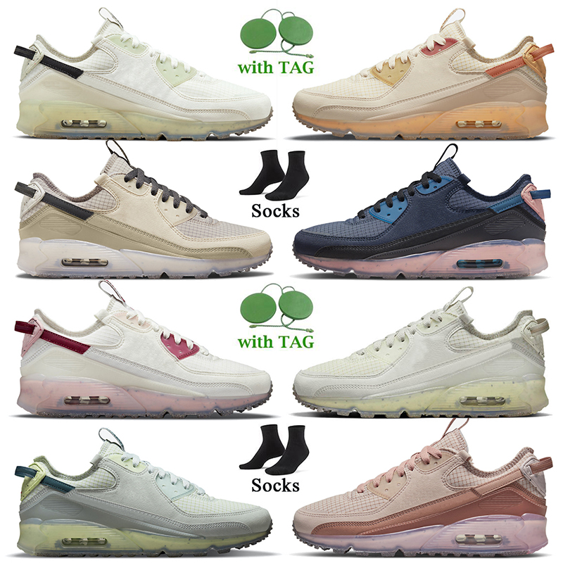 

90 Terrascape OG Running Shoes for men Sail Sea Glass Black Lime Ice Pomegranate Obsidian Light Bone Grey Haze Dark Teal Green Seafoam Mens, B13 pomegranate 40-45