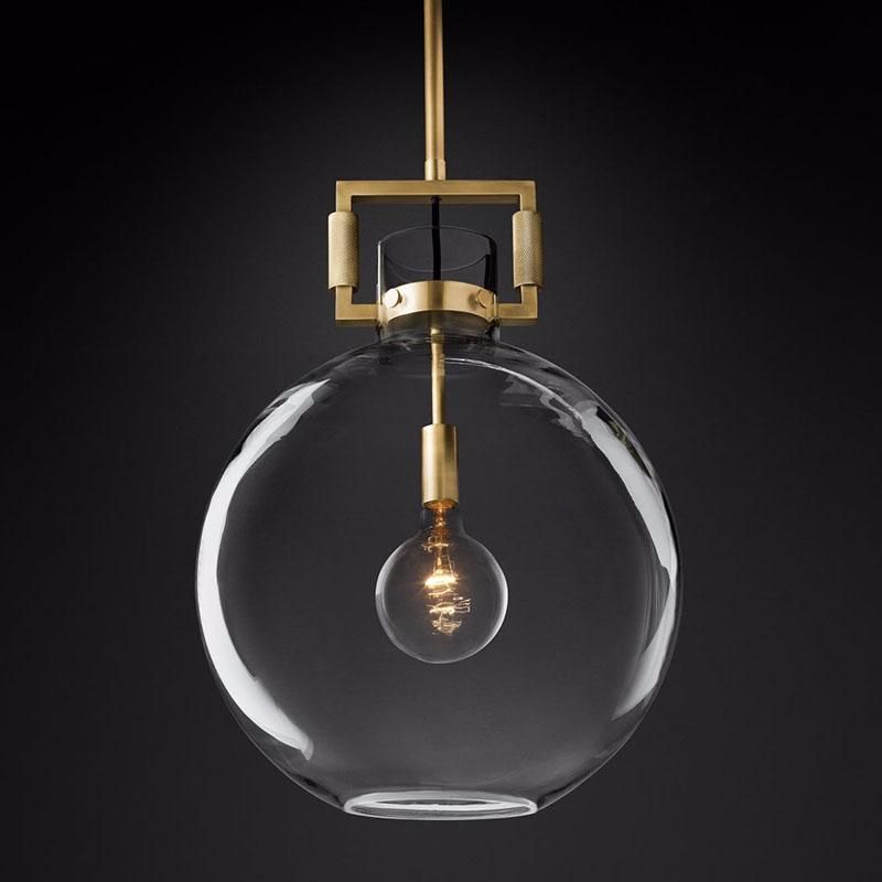 

Pendant Lamps American RH Lamp Edison E27 LED Lights Lustre Luminarias Lighting Plate Gold Metal Glass Lamparas FixturesPendant