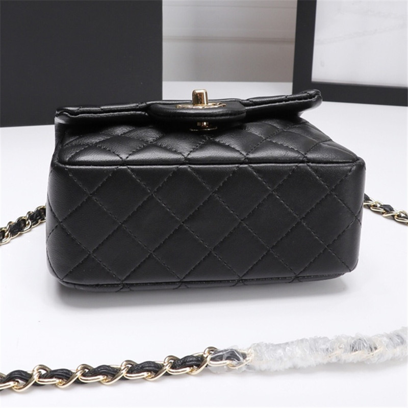 

Sheepskin and cowhide caviar shoulder bag women's luxury designer fashion bag wallet MINI CLASSIC handbag ten font art texture Chain handbag, 14 make up the difference