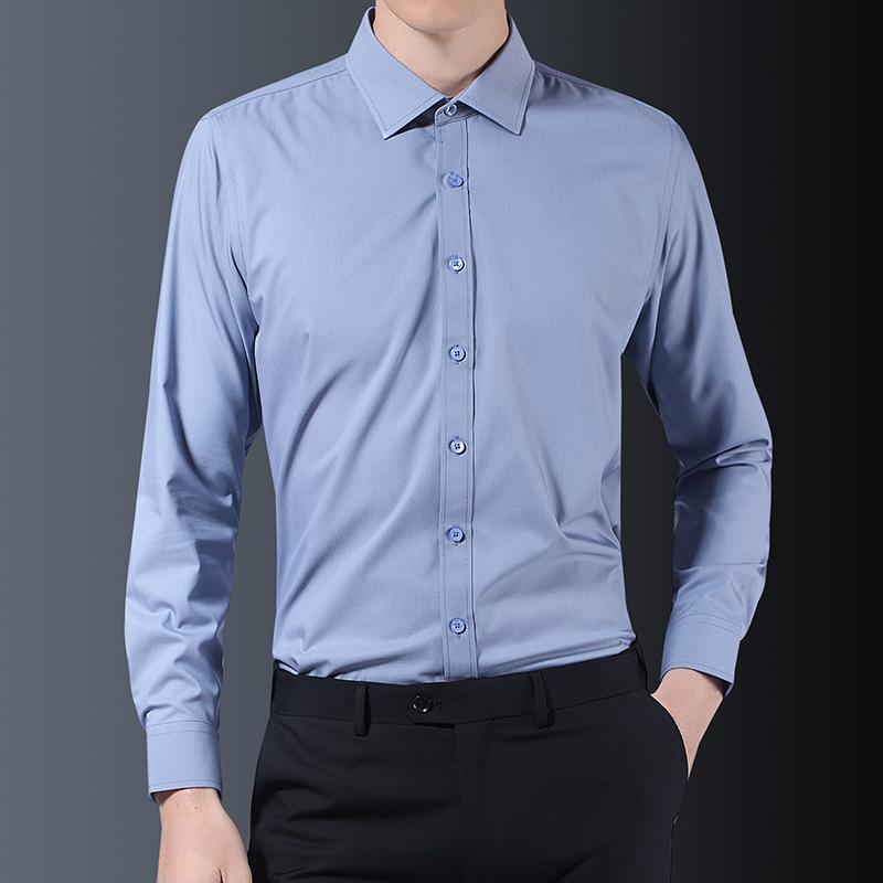 

Men's Casual Shirts Fashion Men Shirt Long Sleeve Men's Thin Business Clothing Korean Oversized Plus Size 5XLMen's, Light blue