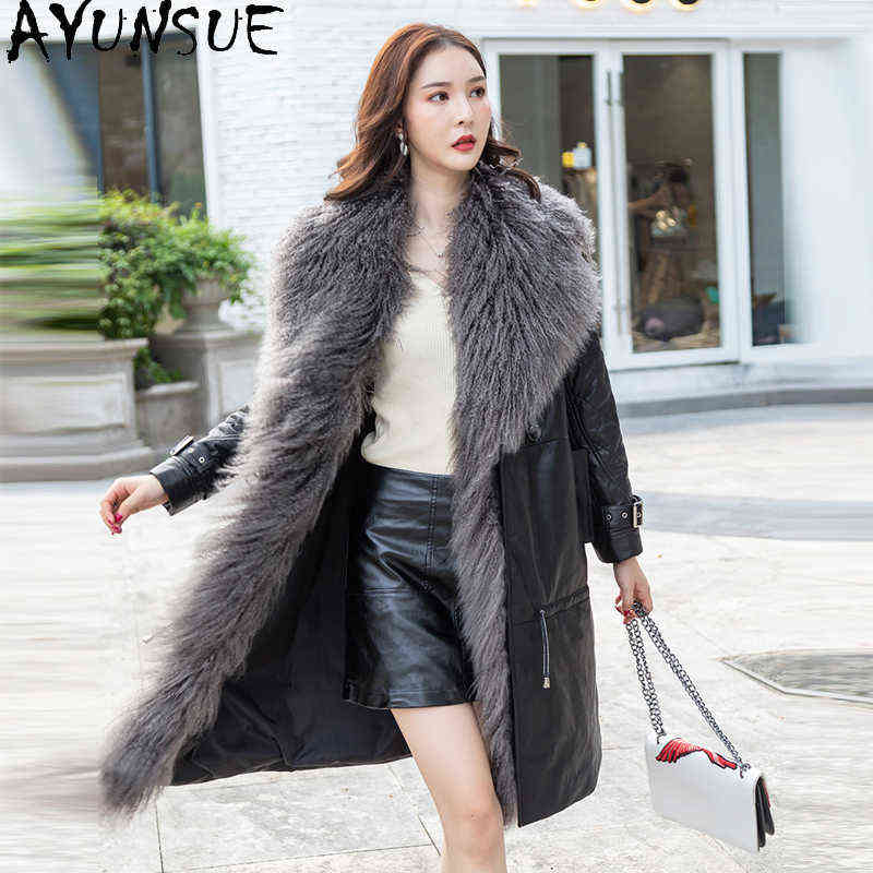 

Ayunsue Women Down Jacket Genuine Leather Jacket Women 90 White Duck Down Jackets Female Winter Jacket 2020 Mujer Chaqueta LW04 J220727, Black