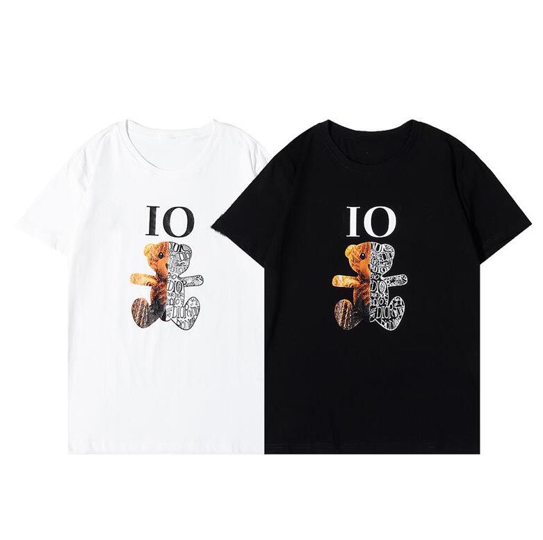 

Designer Tide T Shirts Chest Letter Laminated Print Short Sleeve High Street T-shirt 100% Pure Cotton Tops for Men and Women#18, White