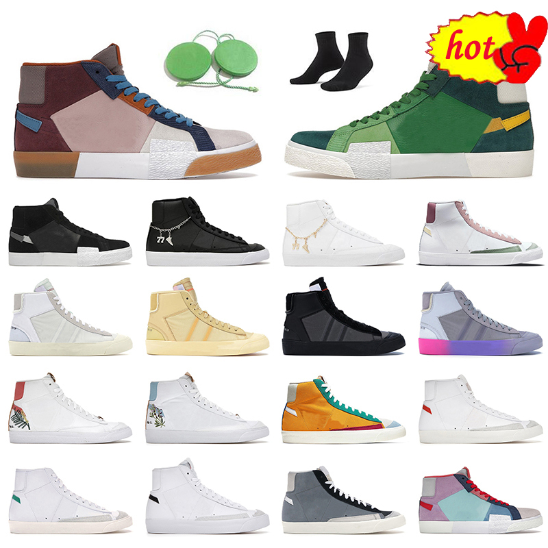 

Fashion 2022 Women Mens Designer Casual Shoes Zooms Blazer Mid Premium SB Mosaic Pack Green Black Grey Brown 77 Vintage LX Lucky Charms, Customize