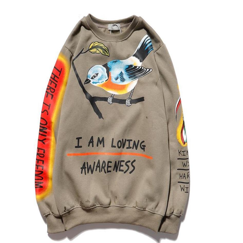 

Top quality Men's Hoodies & Sweatshirts I Am Loving Awareness Sweatshirts Hoodie Hip Hop Rapper Funny Bird Skull Long Sleeves339Q, Style 1