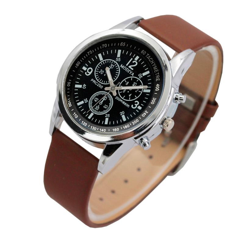 

Wristwatches Business Watch Men Top Quartz Wrist Watches Classic Fashion Leather Male Wristwatch Clock Reloj Hombre, Black