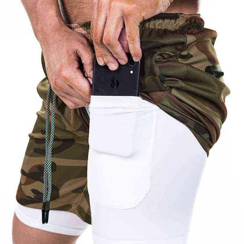 

ASRV fitness shorts men's two in one loose double large slim fit loose men's shorts lined Capris, Dark grey double layer