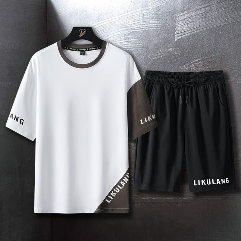 

Men's Tracksuits Men Summer Clothes 2 Piece Set O-neck Shirt And Shorts Fashion Clothing Casual Tracksuit Sweat Suits Mens 2022Men's, Yellow