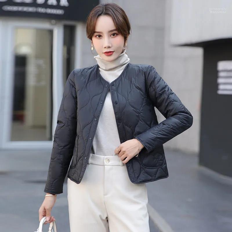 

Women's Down & Parkas Elegant Ultralight Thin Short Jacket Korean Fashion Single Breasted Parka Casual Winter Thick Warm Outwear Guin22, Blue